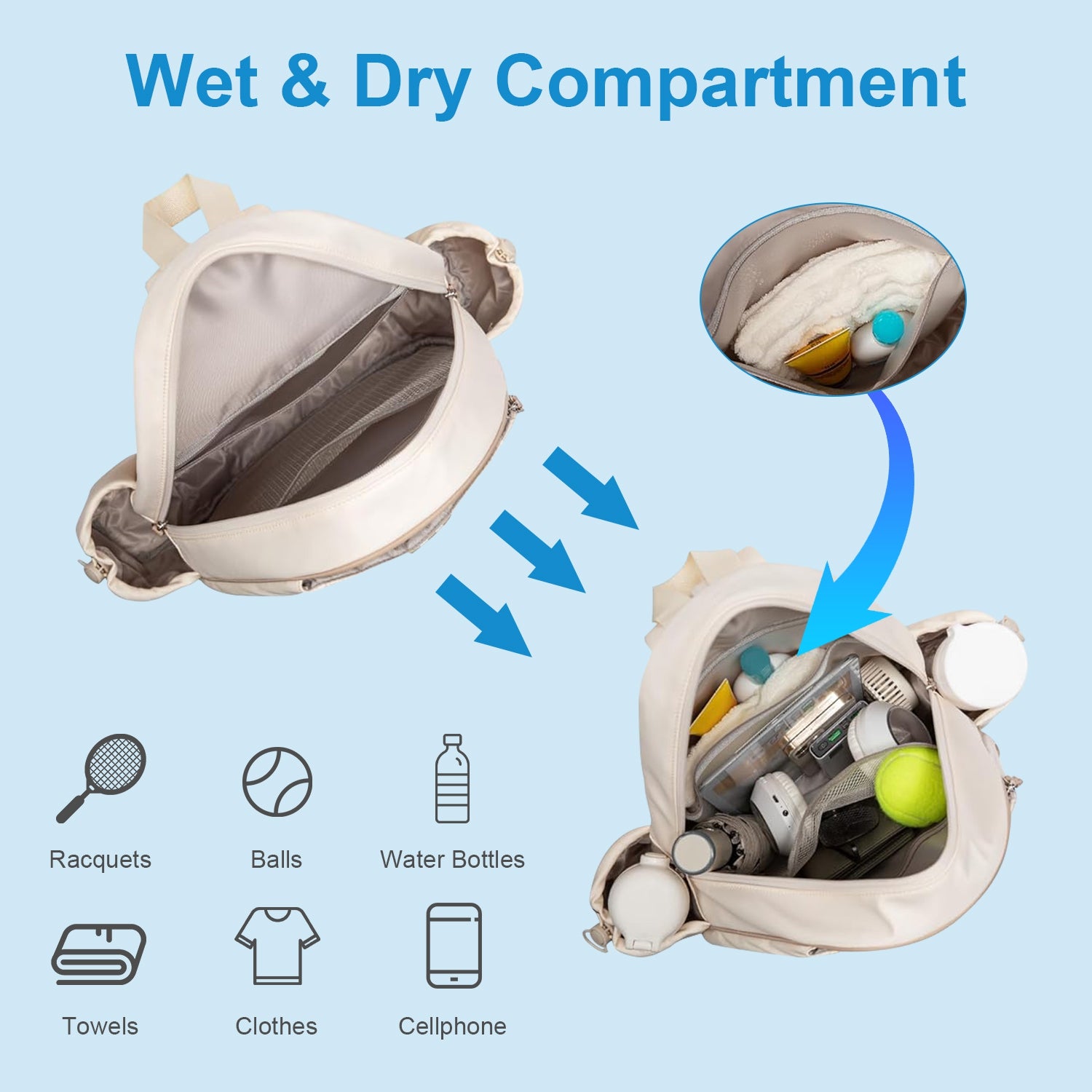 Pickleball Sling Bag – Waterproof Sports Backpack