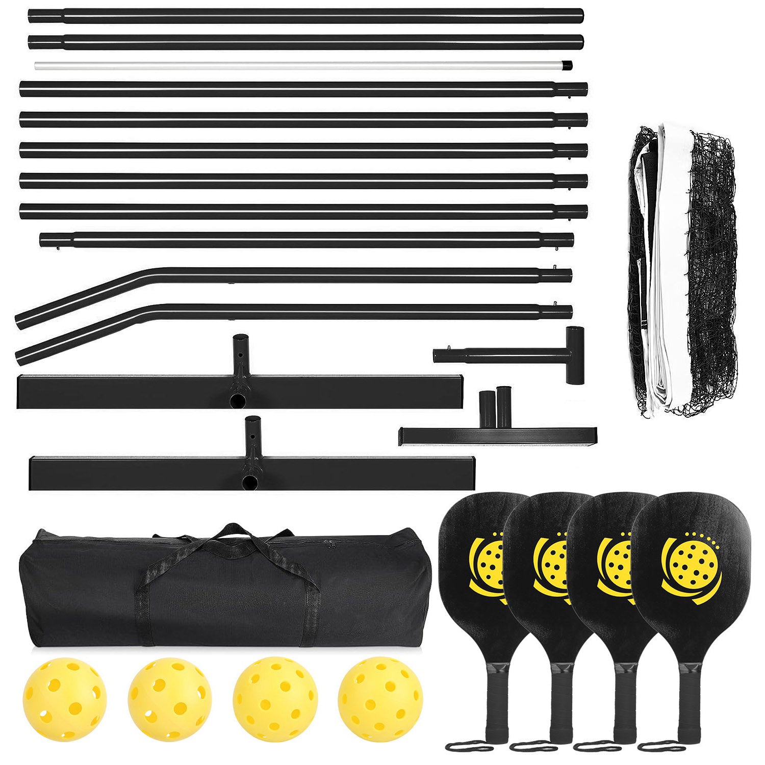 Portable Pickleball Net Set – Full Kit (Net, 4 Paddles & Balls)