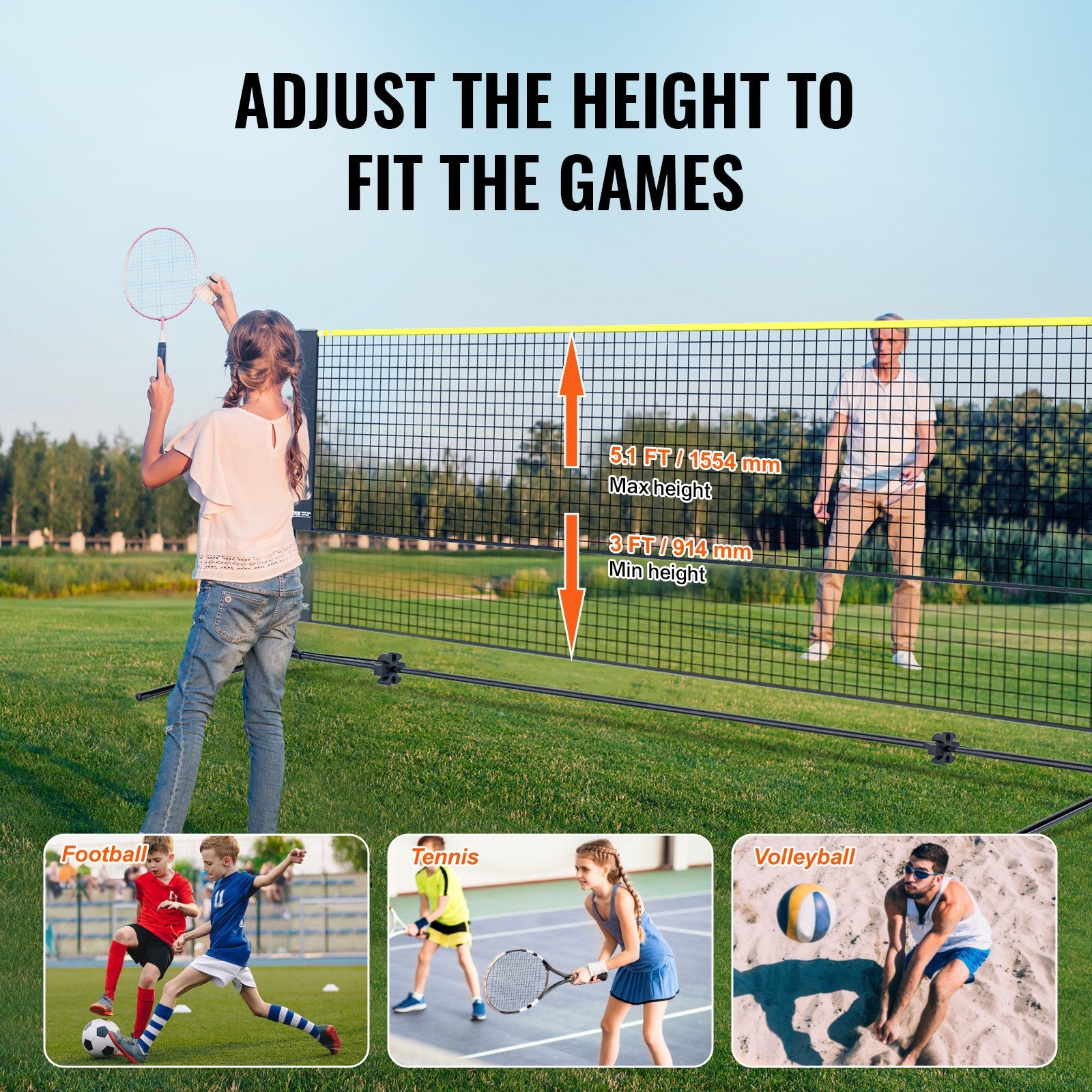Portable Pickleball Net – Adjustable Height & Easy Setup