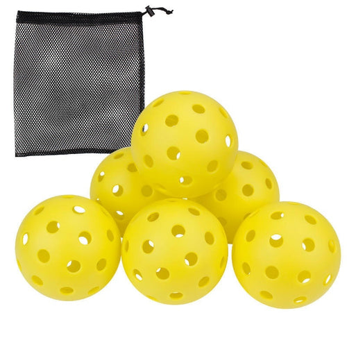 6 Pack Pickleball Balls with Carry Bag – Outdoor Durable 40 Hole Balls